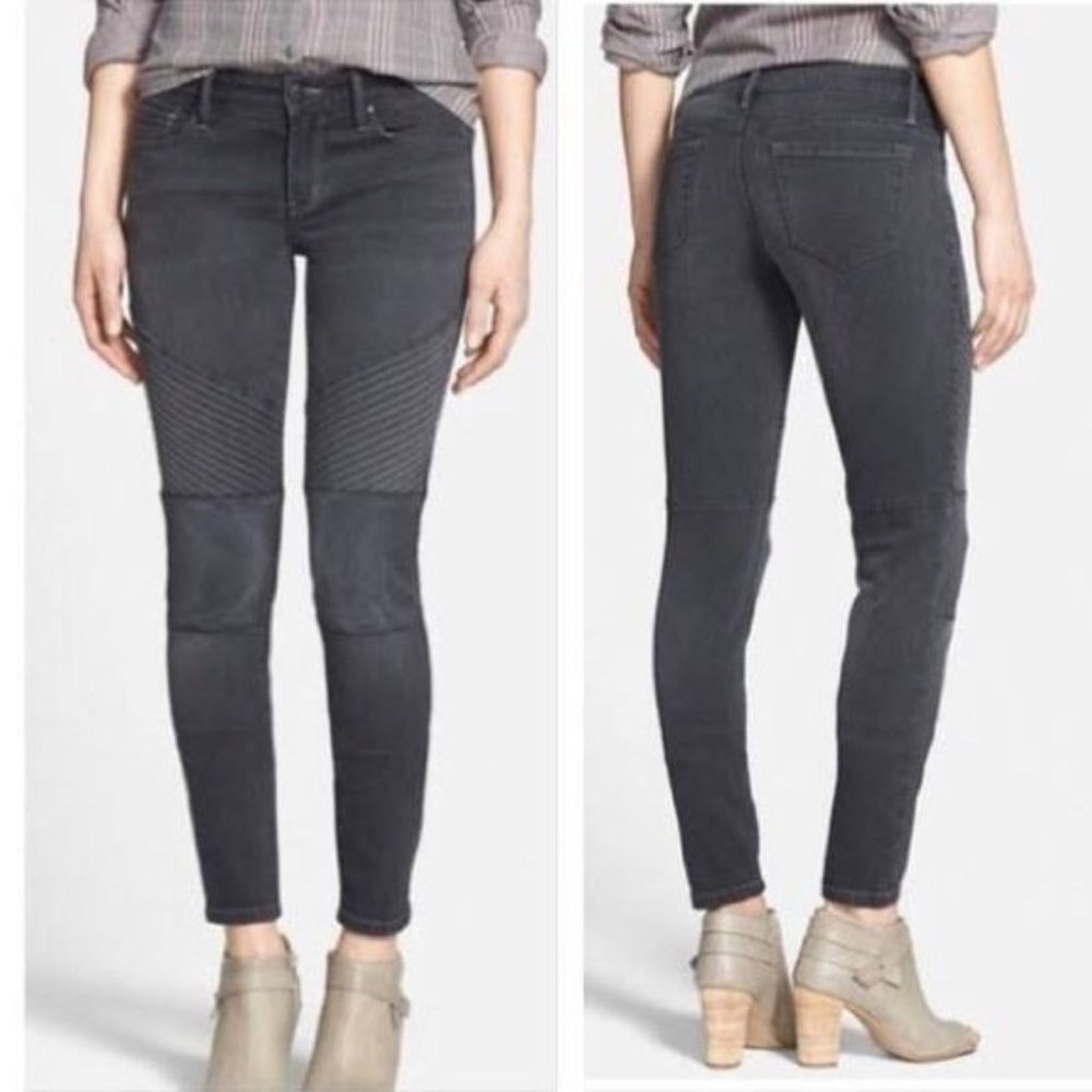 Treasure & Bond Grey Washed Moto Jeans size 30
